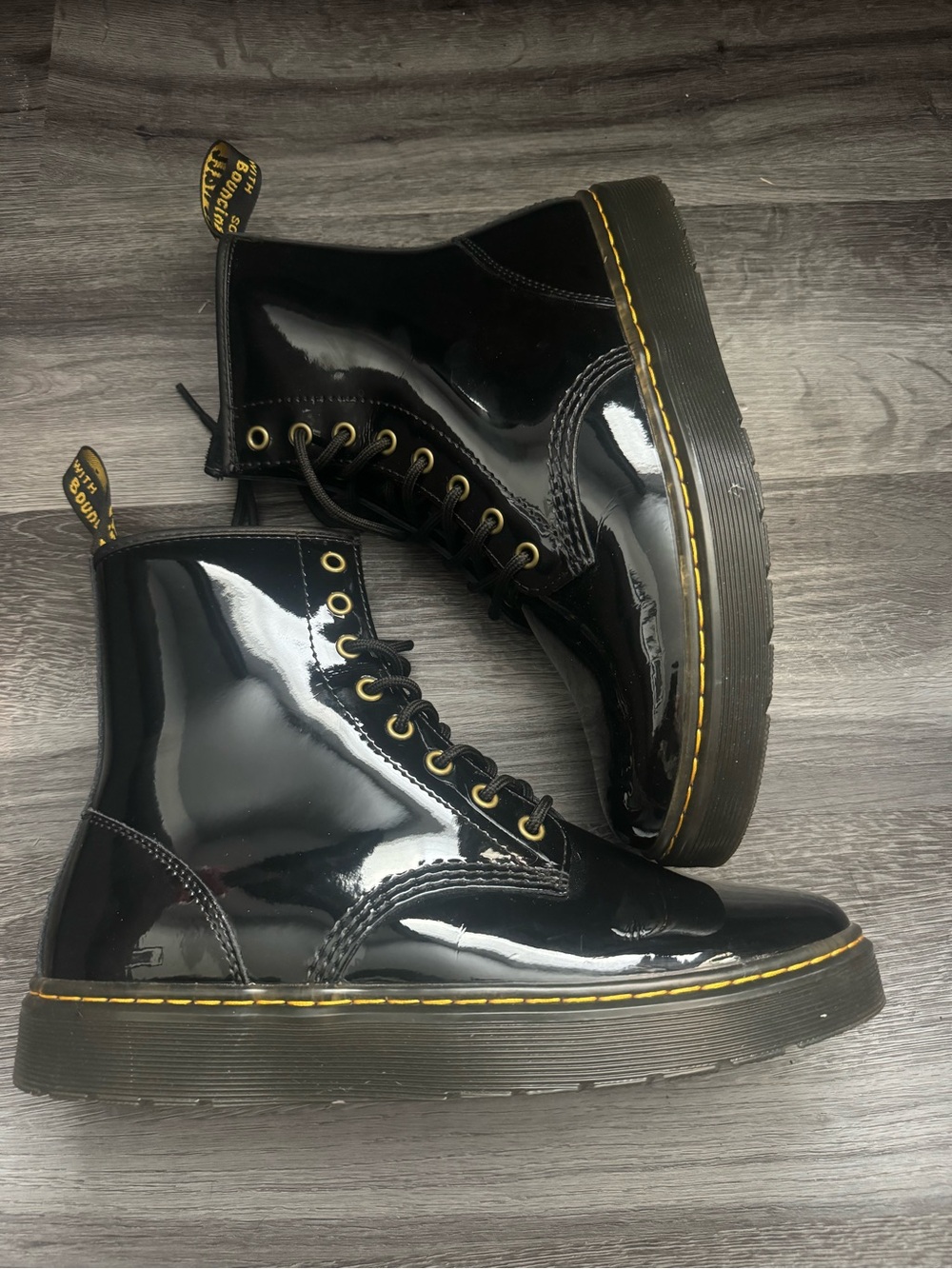 Women’s Doc Marten- Black Patent Lace-up Combat boots